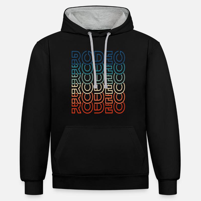 Rodéo Retro Texte Cowboy - Sweat à capuche contrasté - noir/gris chiné