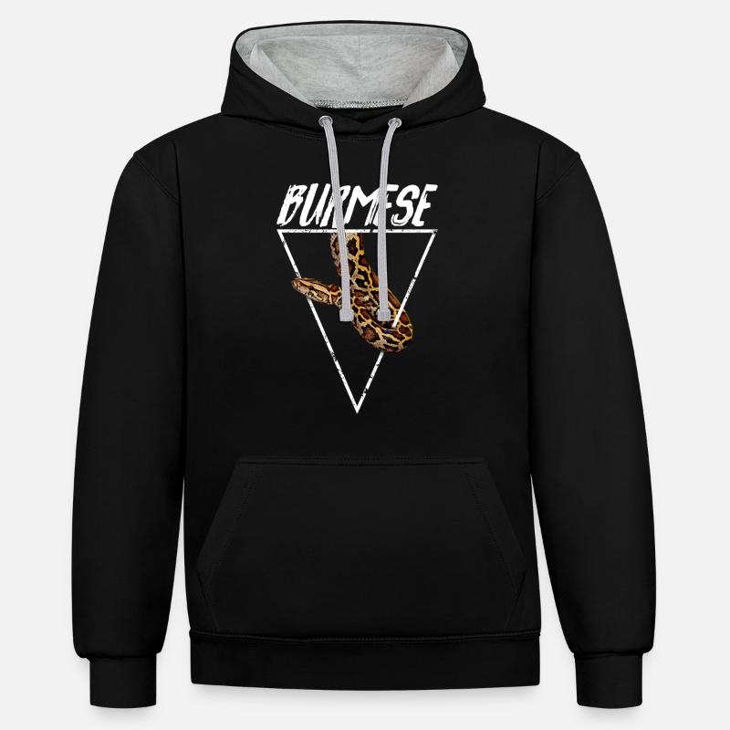 Burmese Python Owner Geometric - Contrast hoodie - black/heather grey
