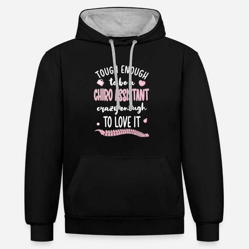 Chiropraktischer Assistent Chiropraktik-Assistent - Kontrast-Hoodie - Schwarz/Grau meliert