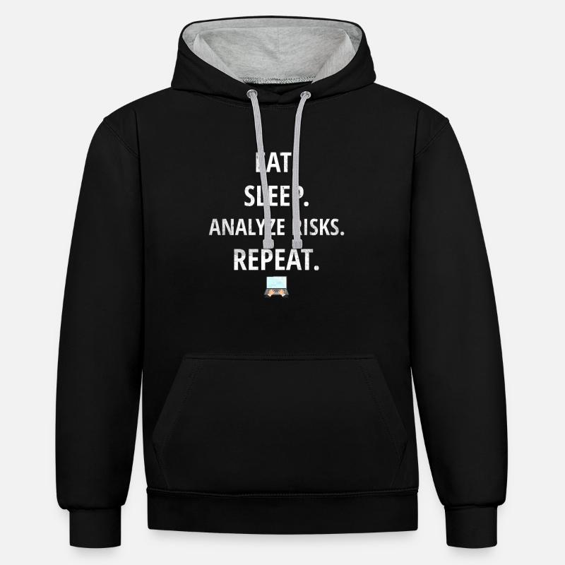 Expert actuariel aigu - Sweat à capuche contrasté - noir/gris chiné