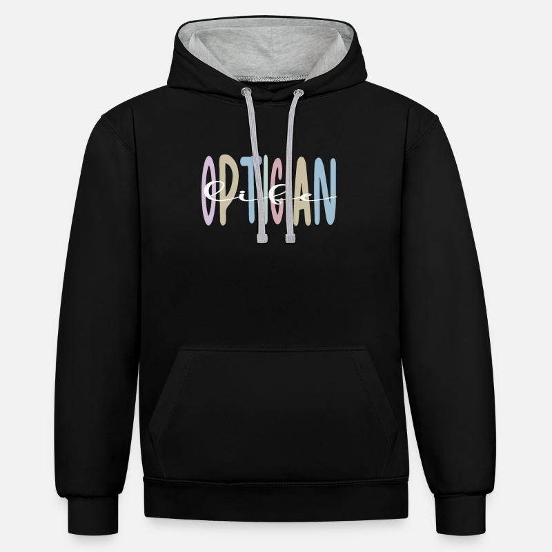 Cadeaux Opticiens Opticiens Optométriste - Sweat à capuche contrasté - noir/gris chiné