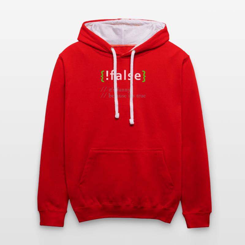 !False - Funny Coding Programmer Computer Program Contrast hoodie