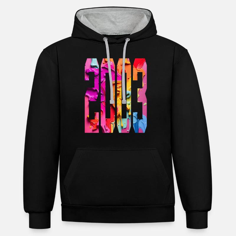 BUNT 23E ANNIVERSAIRE 2003 - Sweat à capuche contrasté - noir/gris chiné