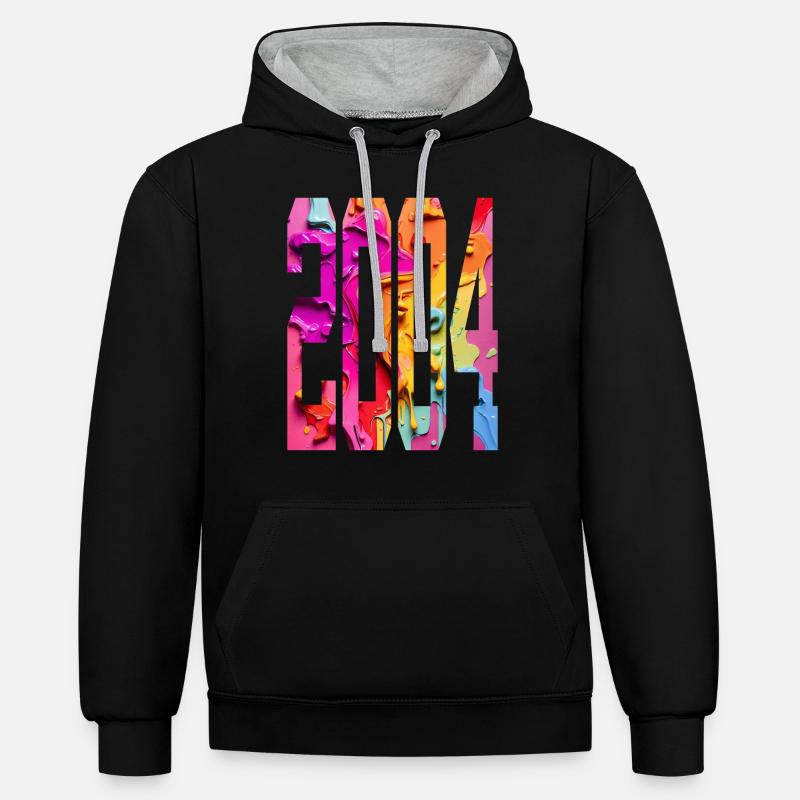 BUNT 22E ANNIVERSAIRE 2004 - Sweat à capuche contrasté - noir/gris chiné