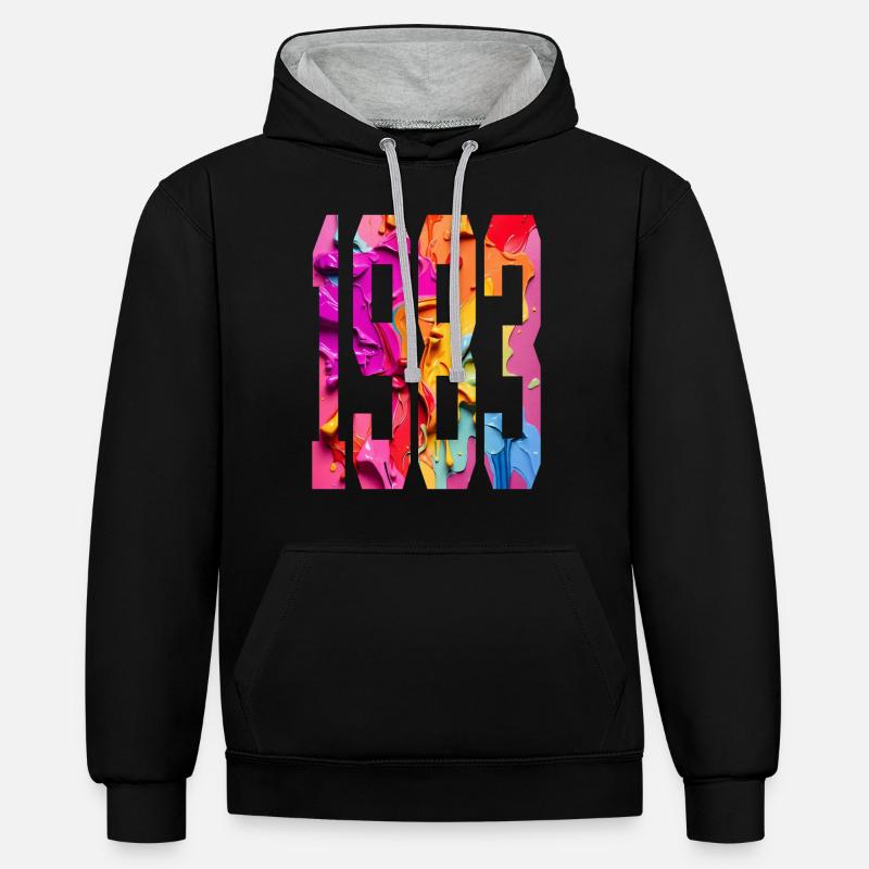 BUNT 43E ANNIVERSAIRE 1983 - Sweat à capuche contrasté - noir/gris chiné