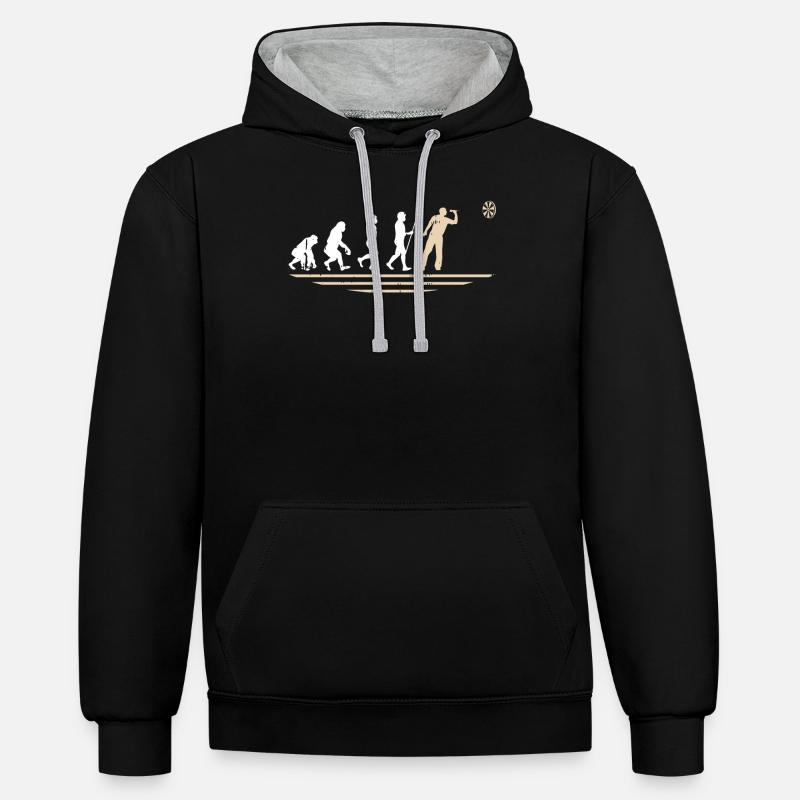 Dart d’art Dart d’évolution - Sweat à capuche contrasté - noir/gris chiné
