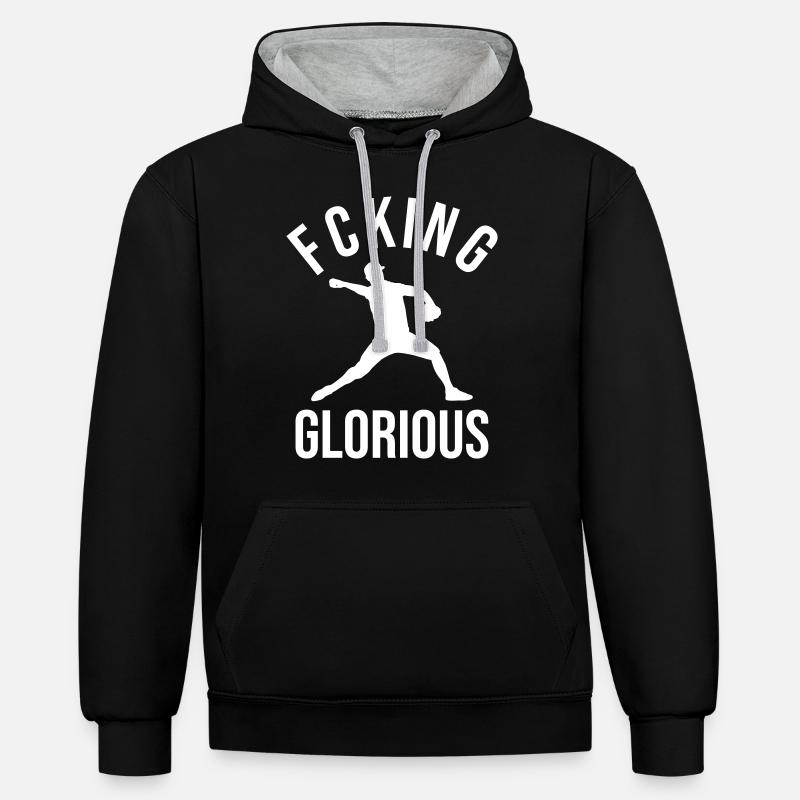 Joueur de baseball cool - Sweat à capuche contrasté - noir/gris chiné