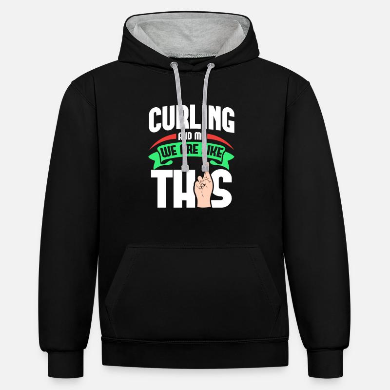 Curling Me sont comme - Sweat à capuche contrasté - noir/gris chiné