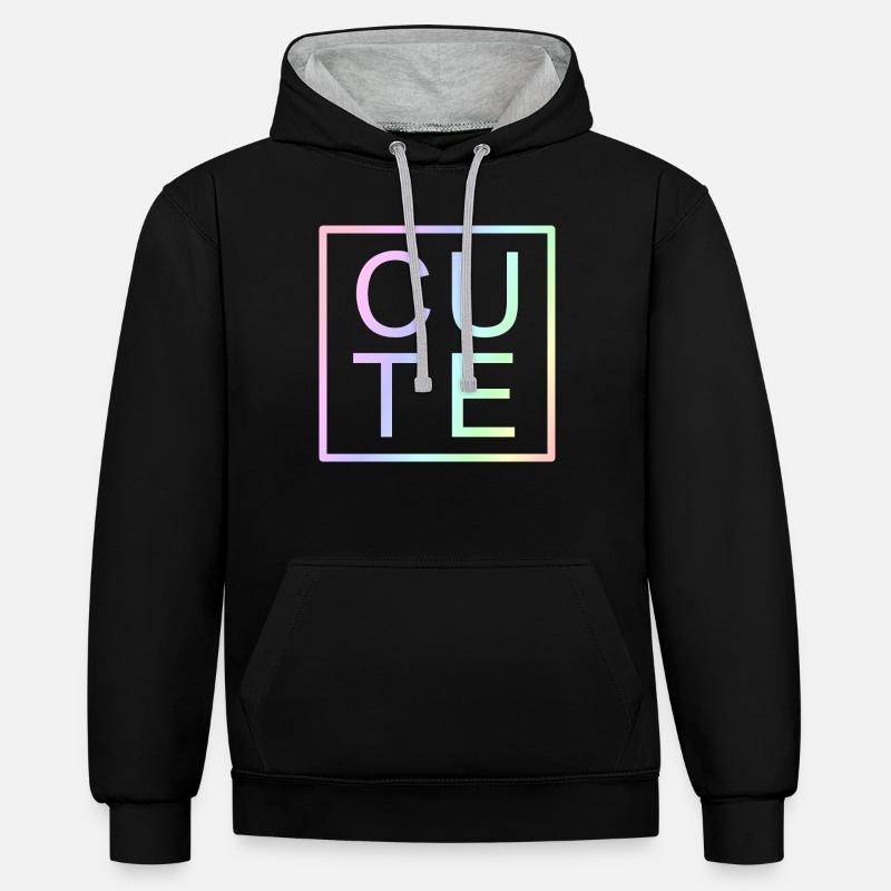 Mignon, Mignone - Sweat à capuche contrasté - noir/gris chiné