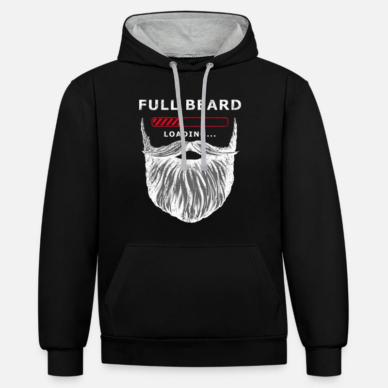 Full beard loading - Sweat à capuche contrasté - noir/gris chiné