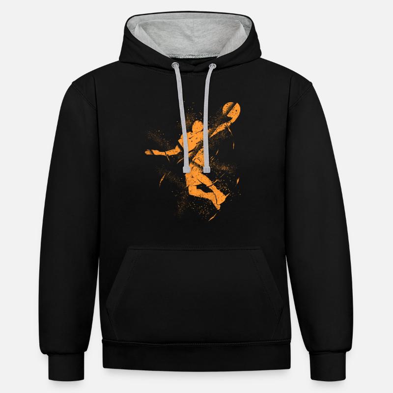 Basketteur Basketteur Dunking Grunge Splash - Sweat à capuche contrasté - noir/gris chiné