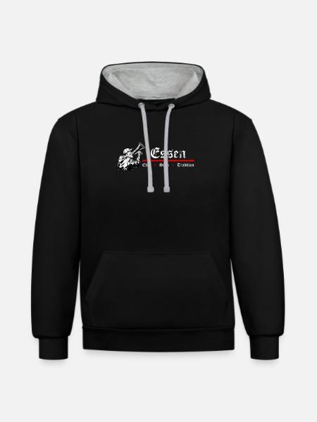 Essen Ehre Stolz Tradition - Kontrast-Hoodie - Schwarz/Grau meliert