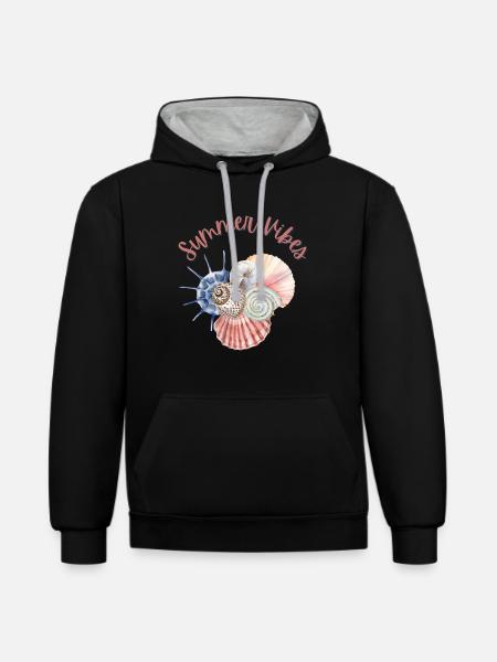 Summer Vibes - Contrast hoodie - black/heather grey