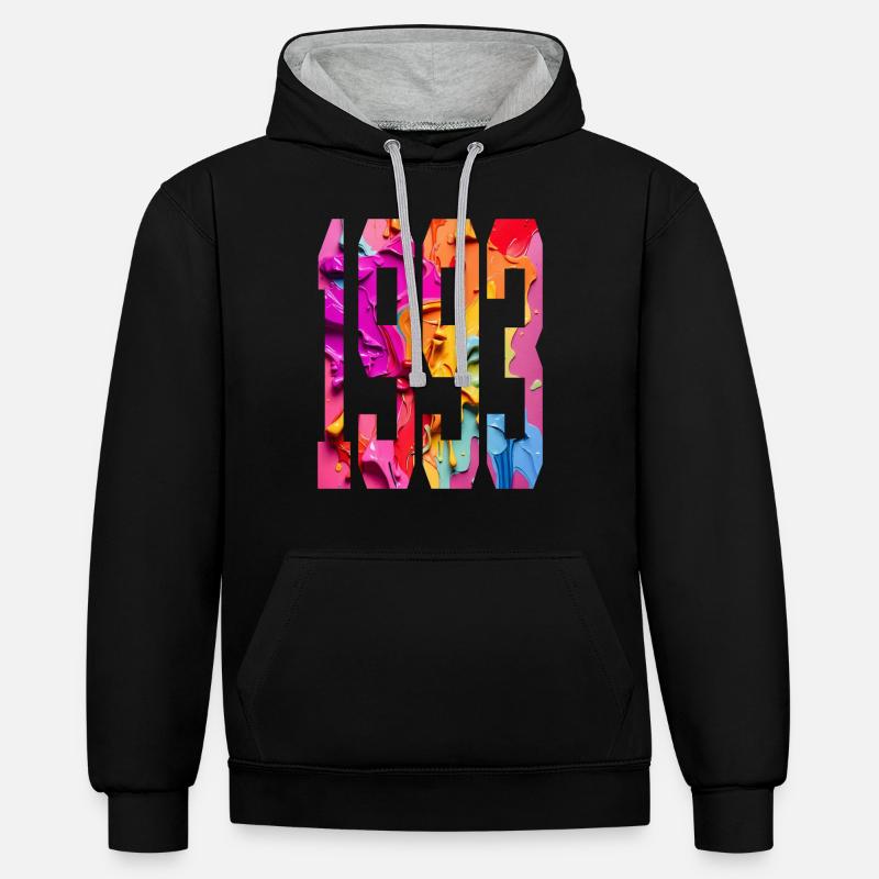 BUNT 33E ANNIVERSAIRE 1993 - Sweat à capuche contrasté - noir/gris chiné