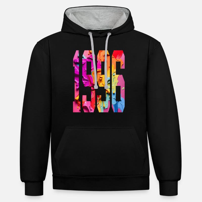 BUNT 30E ANNIVERSAIRE 1996 - Sweat à capuche contrasté - noir/gris chiné
