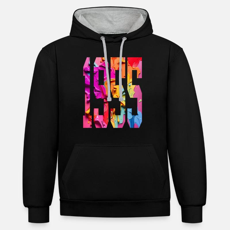 BUNT 71E ANNIVERSAIRE 1955 - Sweat à capuche contrasté - noir/gris chiné