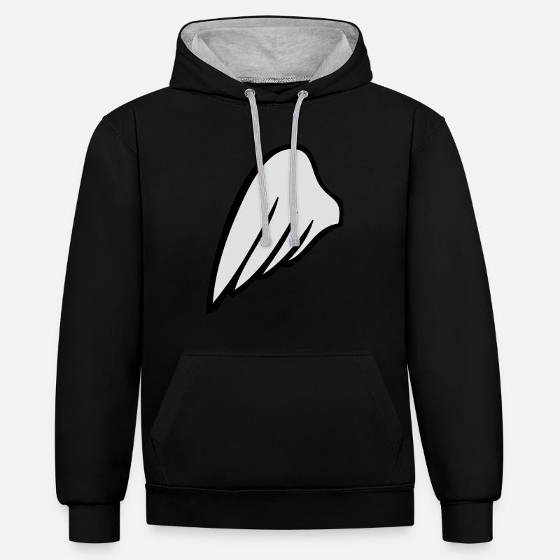 leftwing - Sweat à capuche contrasté - noir/gris chiné