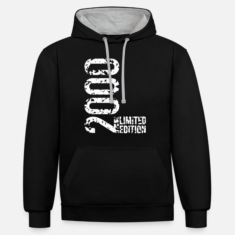 Limited édition l'an 2000 - Sweat à capuche contrasté - noir/gris chiné
