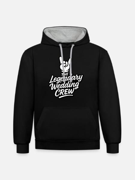 Wedding Crew Wedding Party - Contrast hoodie - black/heather grey