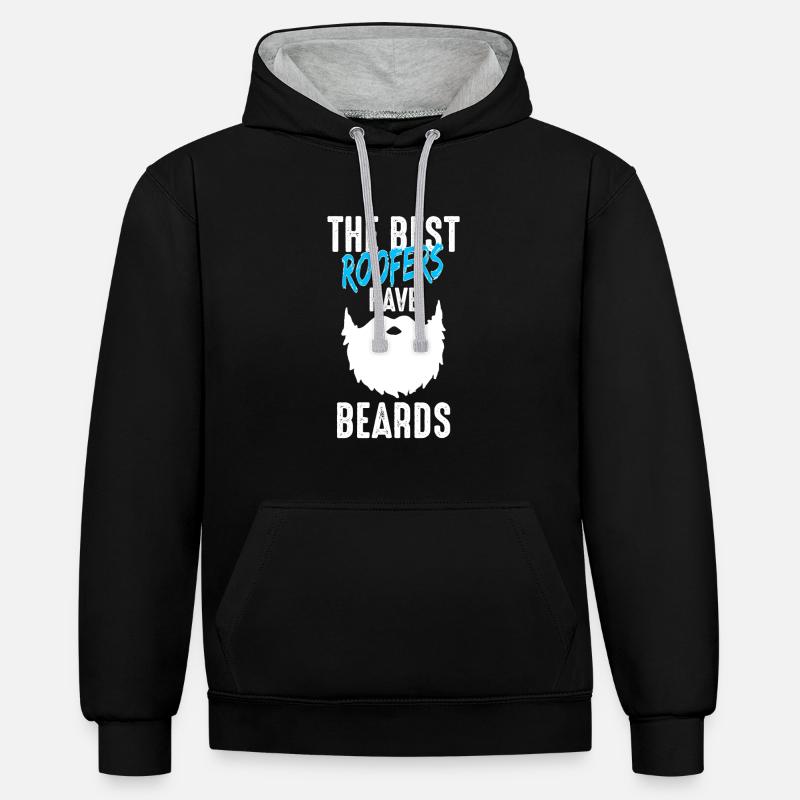 Couvreur couvreurs cadeau Bart - Sweat à capuche contrasté - noir/gris chiné