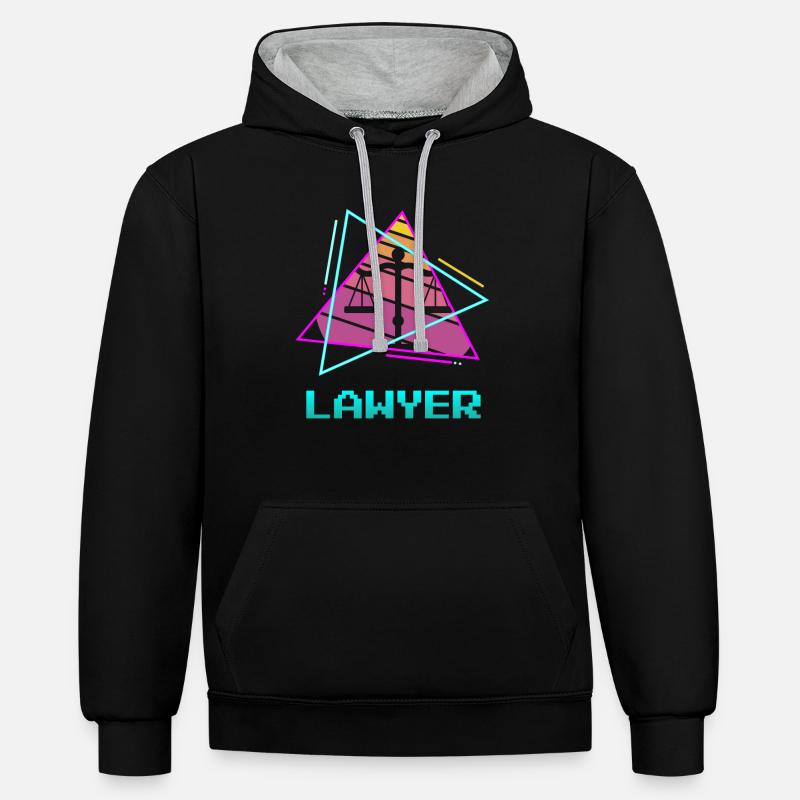 Rétro Avocat Avocat - Sweat à capuche contrasté - noir/gris chiné