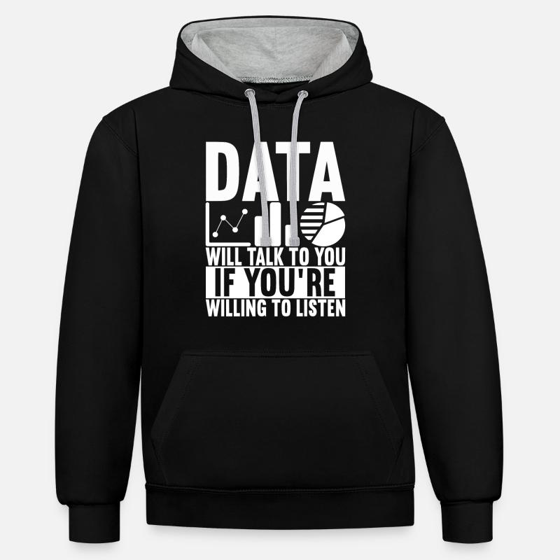 Data Scientist Data Analyst - Contrast hoodie - black/heather grey