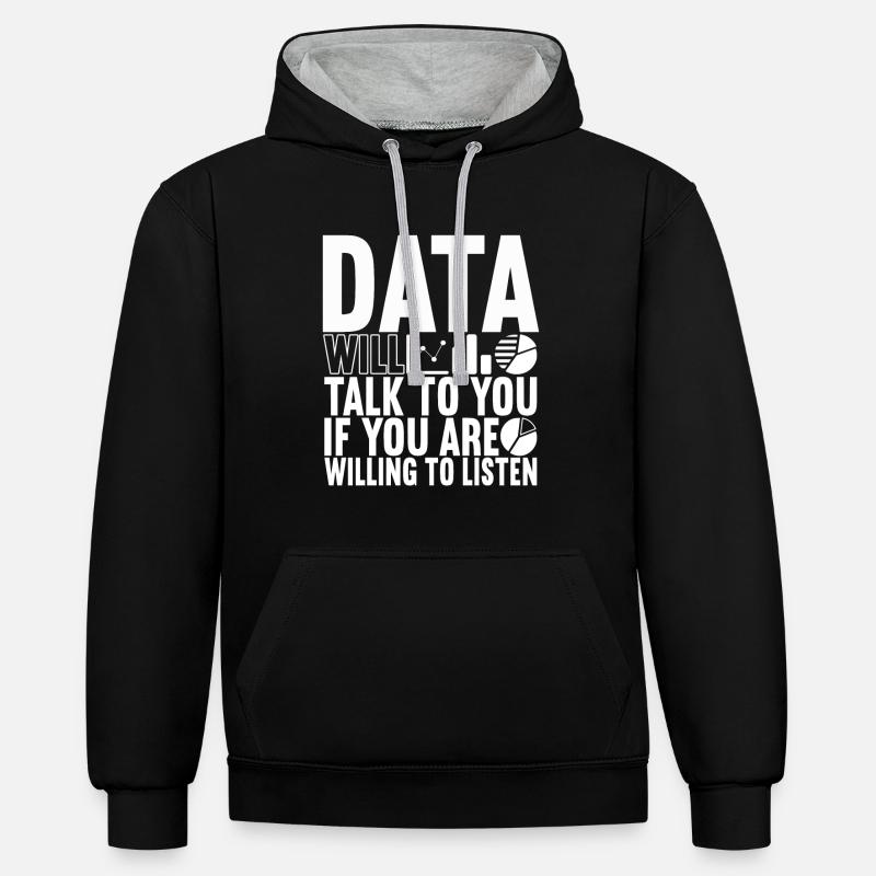 Data Scientist Data Analyst - Kontrast-Hoodie - Schwarz/Grau meliert