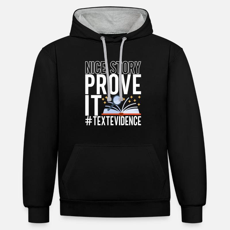 Professeur d’anglais Englisch Lehrer - Sweat à capuche contrasté - noir/gris chiné