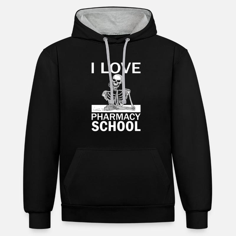 Médicament Médicament Technicien pharmaceutique Pharmacien - Sweat à capuche contrasté - noir/gris chiné