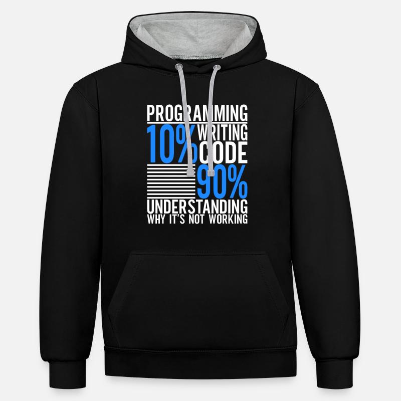 Programmierer Informatiker - Kontrast-Hoodie - Schwarz/Grau meliert