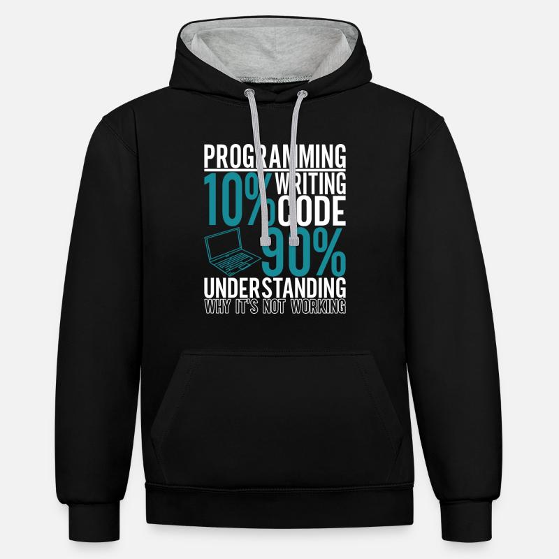 Programmierer Informatiker - Kontrast-Hoodie - Schwarz/Grau meliert