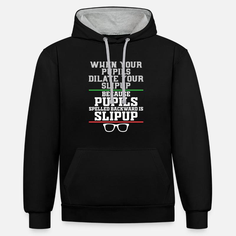 Optométriste Technicien Ophtalmologiste - Sweat à capuche contrasté - noir/gris chiné