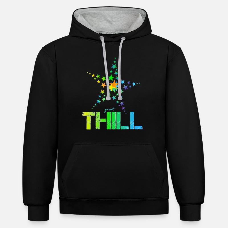 Thill Anniversaire Thill - Sweat à capuche contrasté - noir/gris chiné