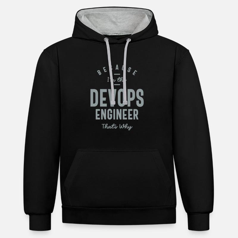 Devops Engineer Funny Job Occupation - Contrast hoodie - black/heather grey