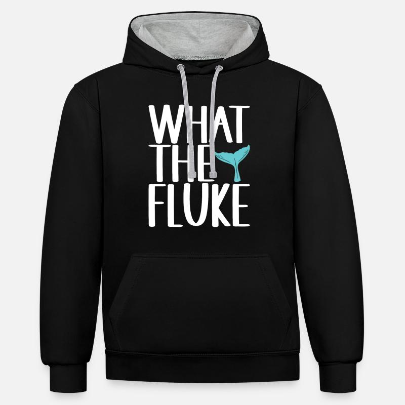 Observateurs de baleines - Sweat à capuche contrasté - noir/gris chiné