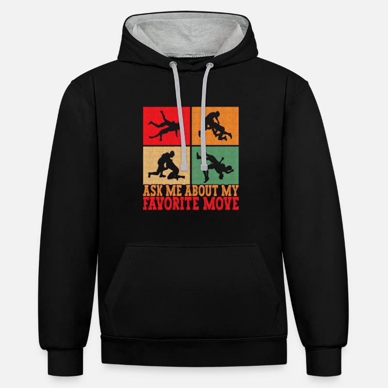 Lutte Lutteurs Lutteurs - Sweat à capuche contrasté - noir/gris chiné