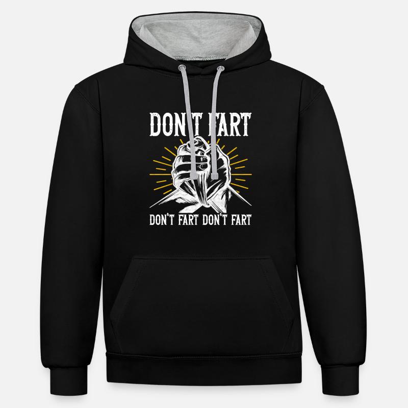 Bras de fer - Sweat à capuche contrasté - noir/gris chiné