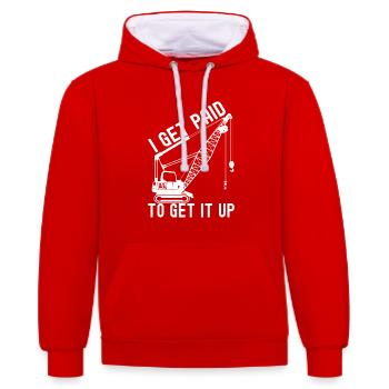 Grutier Grutier - Sweat à capuche contrasté - rouge/blanc - Devant - Liana (172cm) & Jaron (178cm)