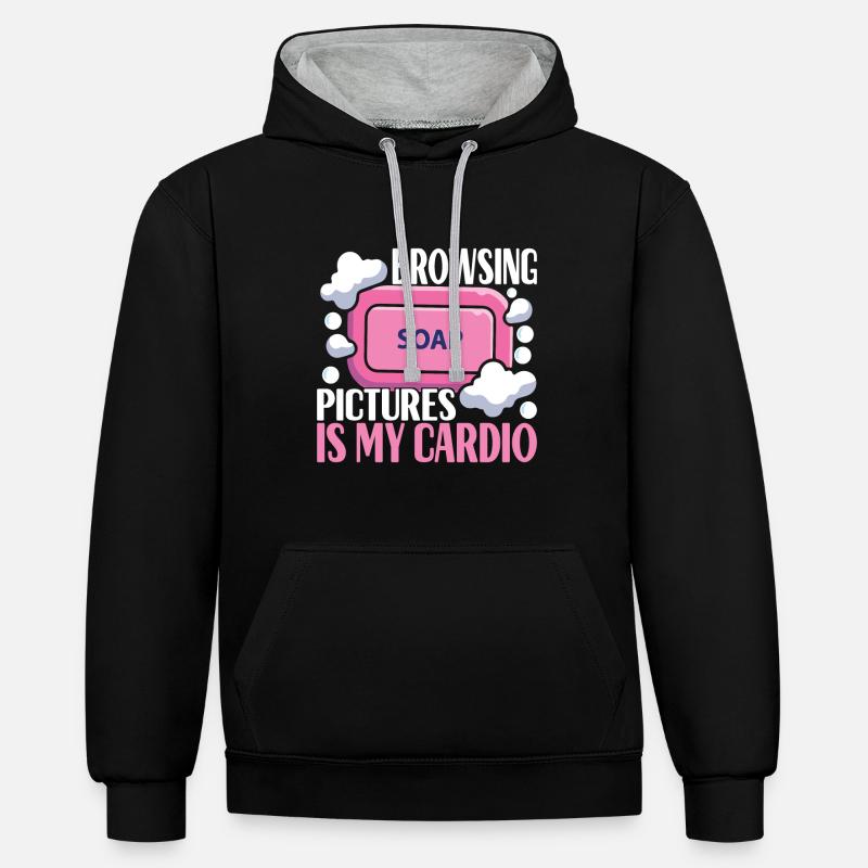 Soap maker soap making - Contrast hoodie - black/heather grey
