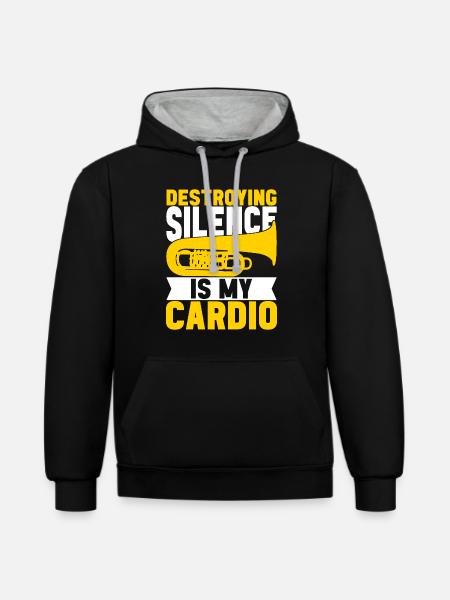 Tuba tuba player - Contrast hoodie - black/heather grey