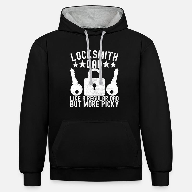 Schlüsseldienst Serrurier Dietrich - Sweat à capuche contrasté - noir/gris chiné