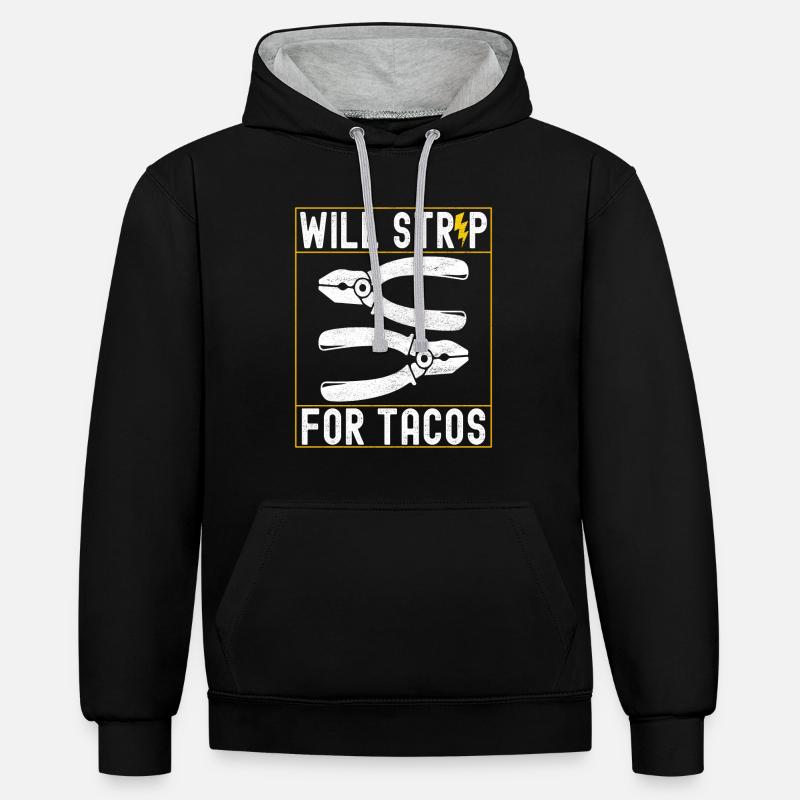 Électricien Technicien en électronique - Sweat à capuche contrasté - noir/gris chiné