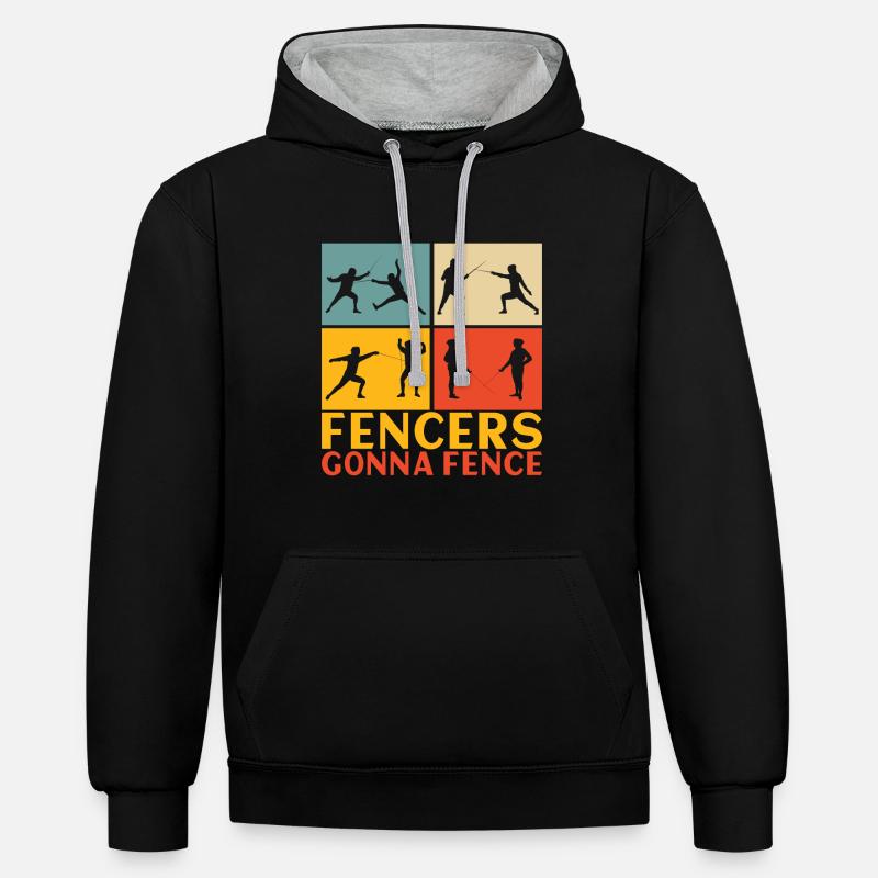 Clôture Clôture - Sweat à capuche contrasté - noir/gris chiné