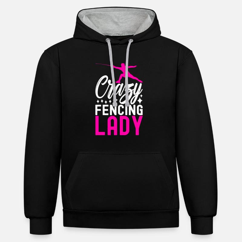 Clôtures Clôtures - Sweat à capuche contrasté - noir/gris chiné