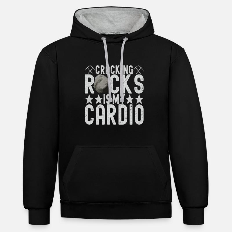 Géologue Géologie - Sweat à capuche contrasté - noir/gris chiné