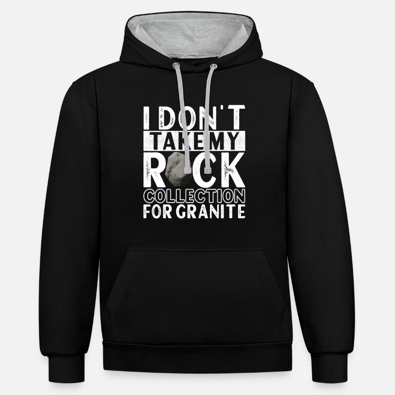 Géologue Géologie - Sweat à capuche contrasté - noir/gris chiné
