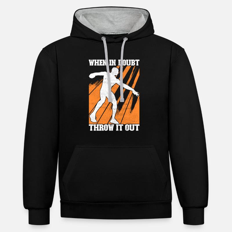 Diskuswerfer Diskuswerfen - Kontrast-Hoodie - Schwarz/Grau meliert