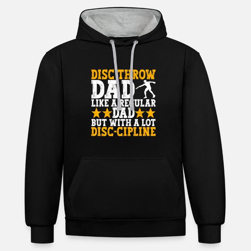 Diskuswerfer Diskuswerfen - Kontrast-Hoodie - Schwarz/Grau meliert