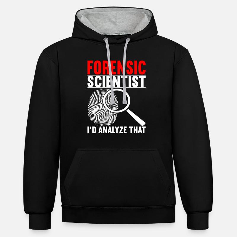 Forensics Forensic Scientist - Contrast hoodie - black/heather grey