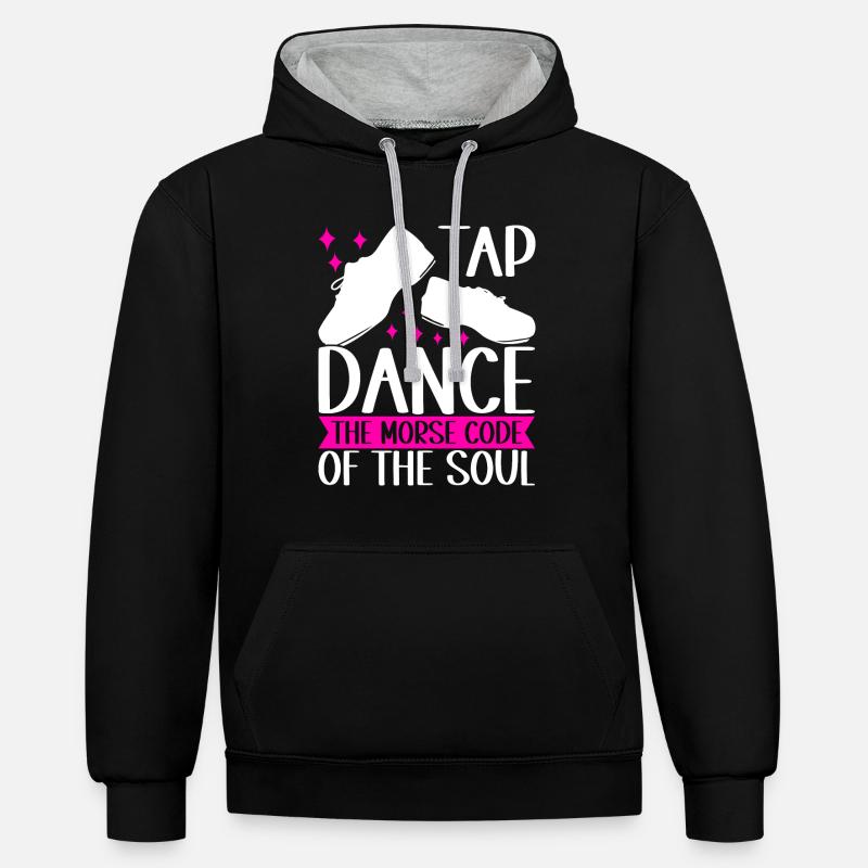 Stepptanz Stepptänzer - Kontrast-Hoodie - Schwarz/Grau meliert